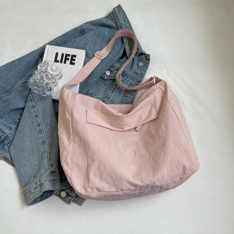 Solid Color Women's Tote Bag Large Capacity Shoulder Crossbody Bag