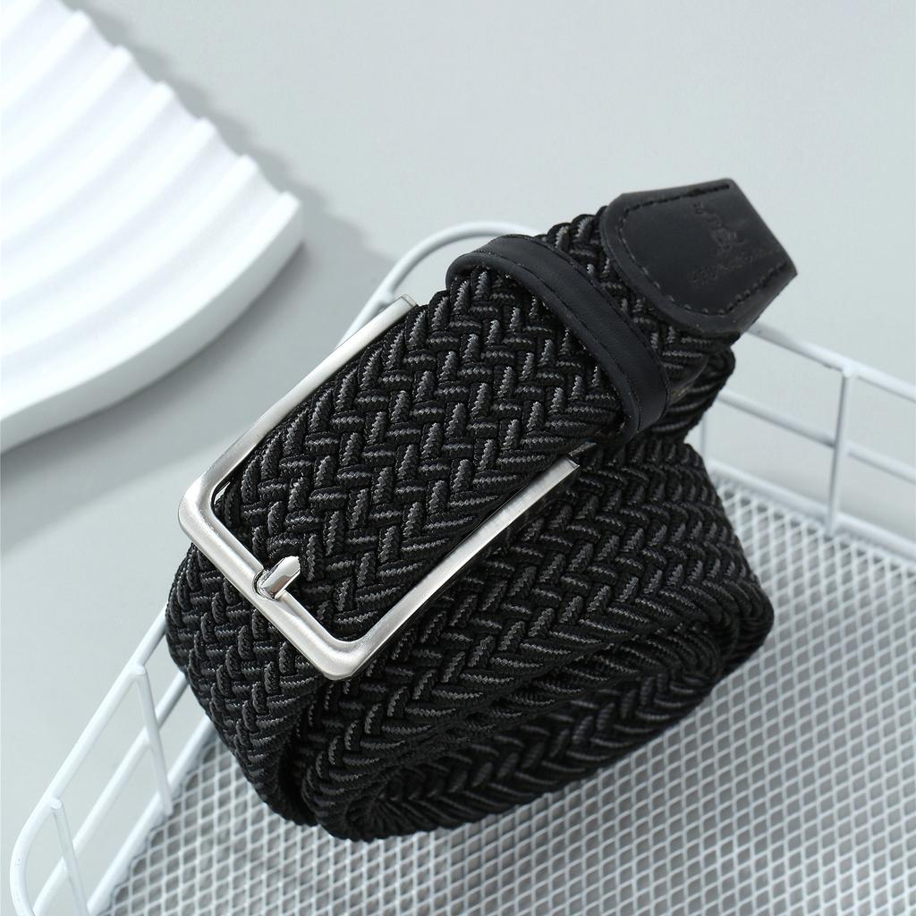 Non-Porous Non-Punching Men'S And Women'S Woven Belts Elastic Canvas Belts Female Student Belts Tide