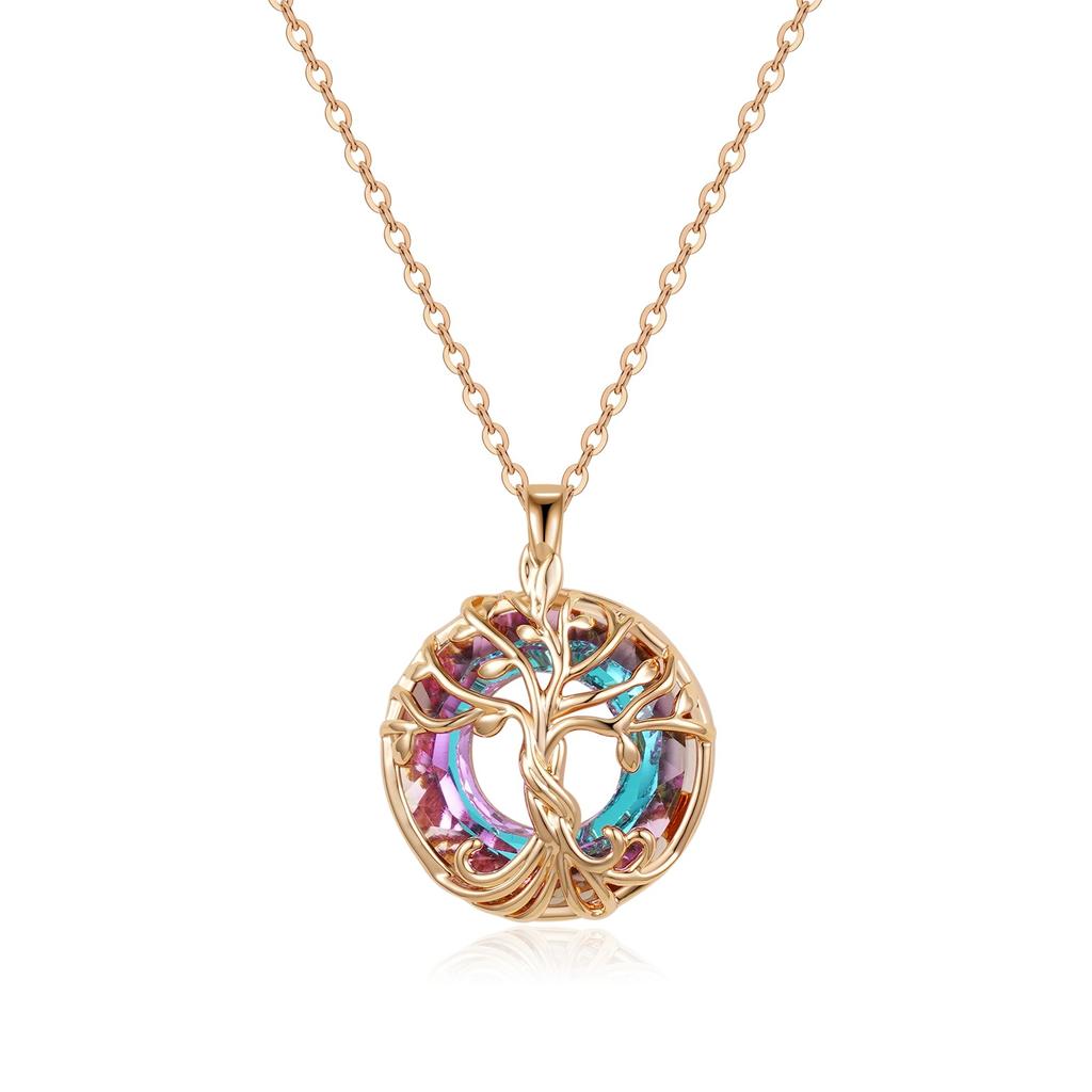 IFYOUOO Light Luxury Tree of Life Necklace -selling Gold Sliver&Rose Gold Popular Design Necklace for Lady as a Gift
