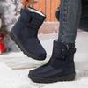 2025 Mid-Calf Thermal Snow Boots for Women with Velcro Closure Outdoor Slip-Resistant Waterproof Women's Boots Thickened Sole Size 43
