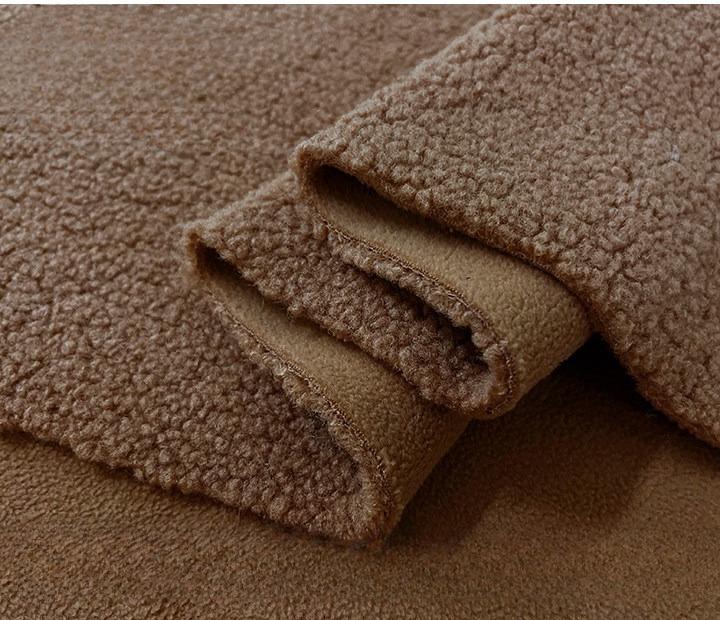 Suede Velvet Composite Lamb Wool Fabric Winter Thickening Warm for Diy Sewing Clothing  Wholesale Cloth
