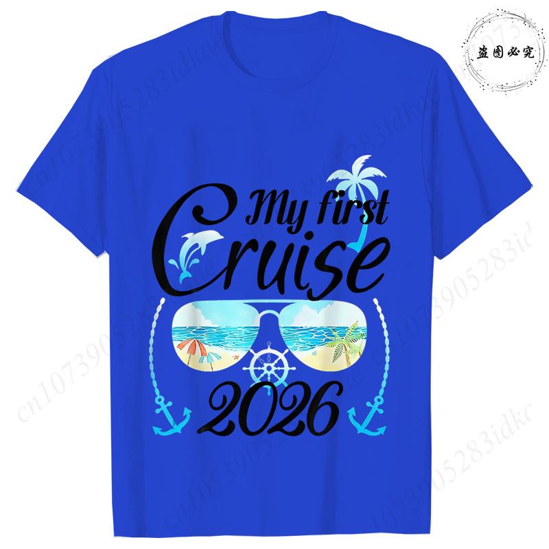 My First Cruise 2026 Tshirts for Women Sunglasses Beach Graphic  Short Sleeve Fashion Cruise Vacation Daily Wear Trendy Tees