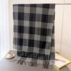 Unisex Faux Cashmere Plaid Tassel Scarf Warm Winter Fashion Accessory