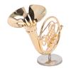 Brass Miniature French Horn Mini French Horn Model Musical Instrument Replica Dollhouse Home