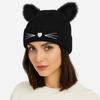 Wool Knitted Pullover Hat Warm Cold Hat Fashion Cat Ears Beanies  Autumn