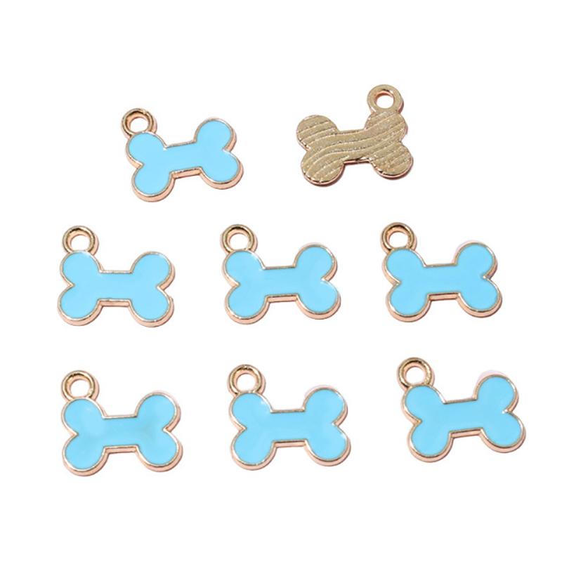 10Pcs 12X13Mm Cute Mini Enamel Animal Dog Bone Charms Pendants For Jewelry Making Necklaces Earrings Bracelets Diy Crafts Supply