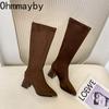 Autumn Winter Sued Women Loots Boots Fashion Pointed Toe Shoes Street Style Party Stripper Female Thick Heel High Booties