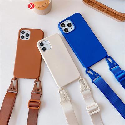 Soft Silicone Chain Necklace Lanyard Phone Case For iPhone 16 15 Plus 14 13 12 11 Pro Max Mini X XS XR 8 7 Neck Strap Rope Cord Cover