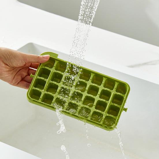 Large Ice Cube Tray with Lid And Bin Easy-Release Stackable Ice Cube