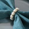Metal Napkin Ring Pearlescent Dining Table Decor Imitation Pearls Elegant Napkin Buckle For Wedding Decor Home Decoration