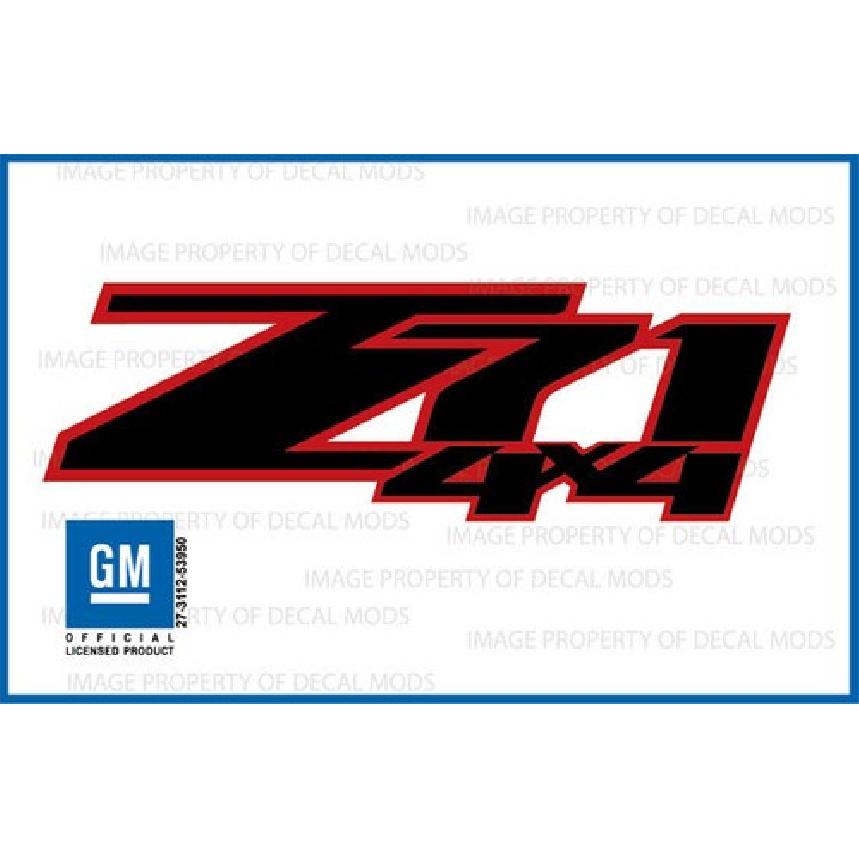 2: 07 - 13 Z71 4x4 Decals stickers Chevy Silverado GMC Sierra Red Black FG9A7