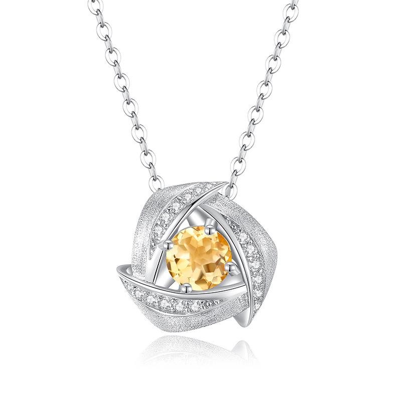 S925 Silver Star Jewelry Set, Natural Crystal Necklace Ring Earrings for Women