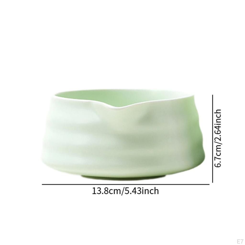 Ceramic Matcha Bowl Handcrafted Porcelain Tea with Pouring Spout for Friends Household