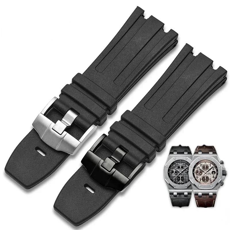 עבור Audemars Piguet Royal Oak Offshore AP 15707 26471 26178 15703 סיליקון אביזרים לשעון גברים רצועת שעון גומי 28 מ"מ 30 מ"מ