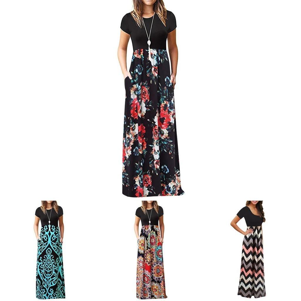 Stunning Women Boho Floral Long Maxi Dress For Cocktail Parties And Summer Events