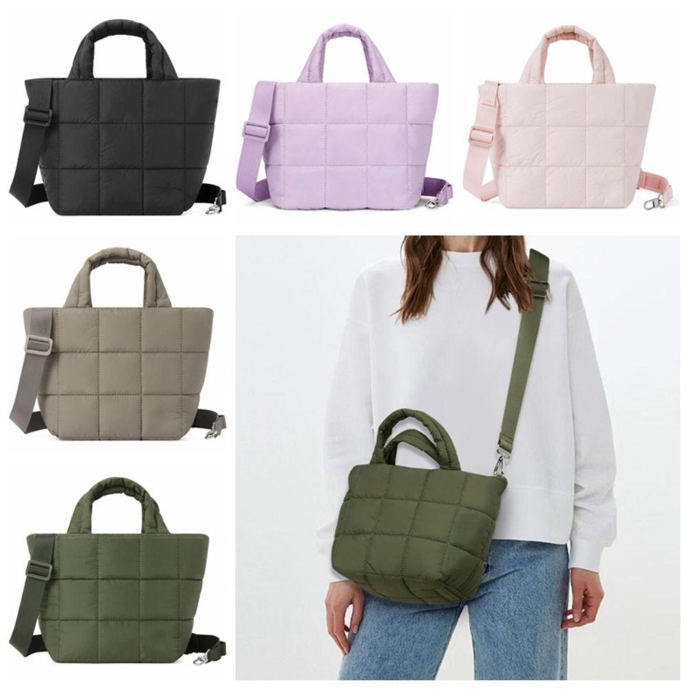 Nylon Crossbody-veske Vattert Skulderveske Lett Puffer-veske Arbeid