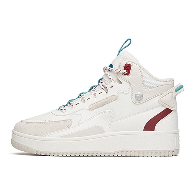 

New Anta Fashion Collection Lightweight High-Top Skateboard Shoes Women s White Gray 122148013R-2 39