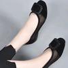 Soft leather mesh single shoes summer flat bottom soft sole new year thin sandals low heel leather shoes