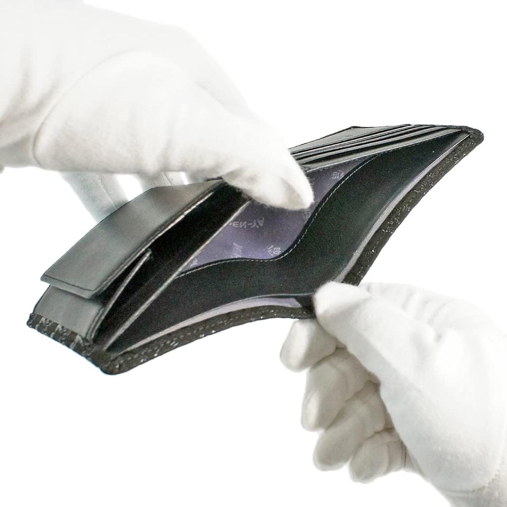 Inden Wallet Bifold Wallet Bill S Coin Purse Deerskin Black X Black Lacquer Deer Pattern [Indenya] 2008-01-165