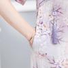 Elegant Summer Cheongsam Dress for Middle-Aged Women