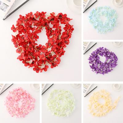 Simulation Hydrangea Vine No Watering DIY Faux Silk Flower Ornamental Fake Hydrangea Flower Vine Garden Decor for Party