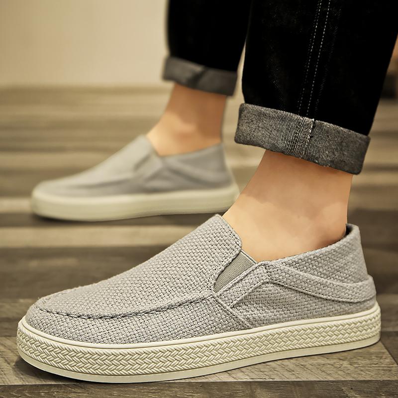 Mode Männer Espadrilles Atmungsaktive Flache Leinwand Turnschuhe Sommer Wanderschuhe Männer Casual Faulenzer Leinen Schuhe Bequem Leichte