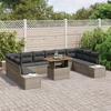 VidaXL Ensemble de salle à manger de jardin 11 pièces avec coussins en poly rattan gris et acacia 3350013
