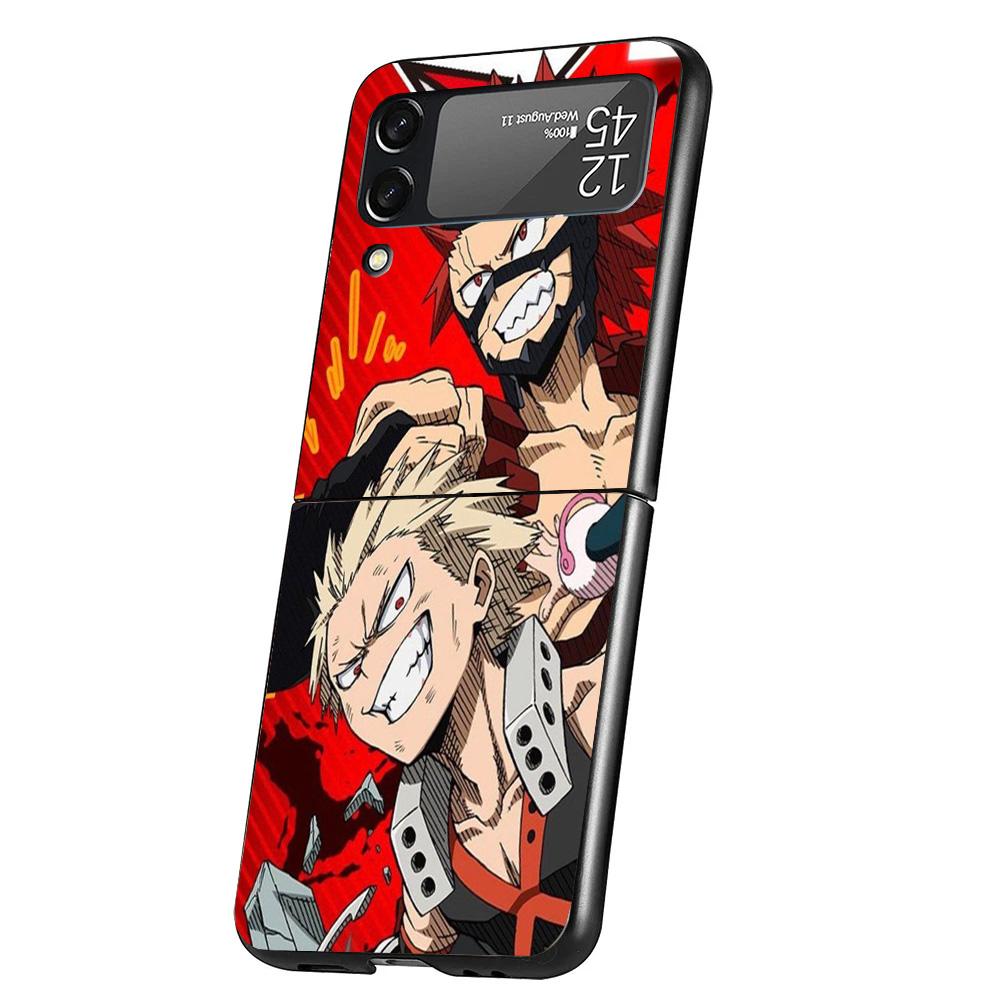 My Hero Bakugou Katsuki Case Phone Cover for Samsung Galaxy Z Flip 7 6 5 4 3 5G ZFlip7 ZFlip6 ZFlip5 ZFlip4 ZFlip3 Black Fundas