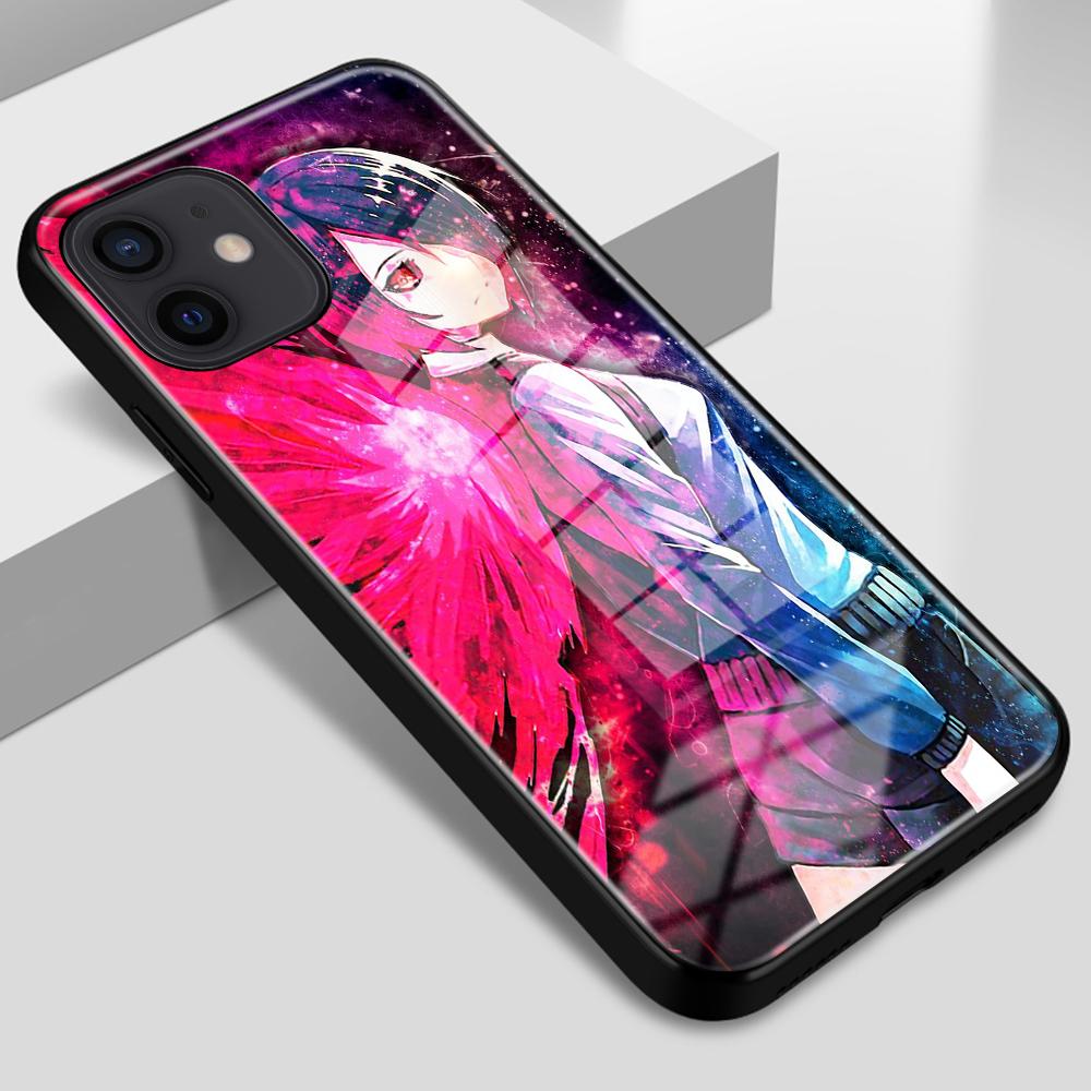 For iPhone 6 6S 7 8 14 Plus X XR XS 11 12 13 14 Pro Max SE2020 Tempered Glass Anti-Fall Anime Tokyo Ghoul Case