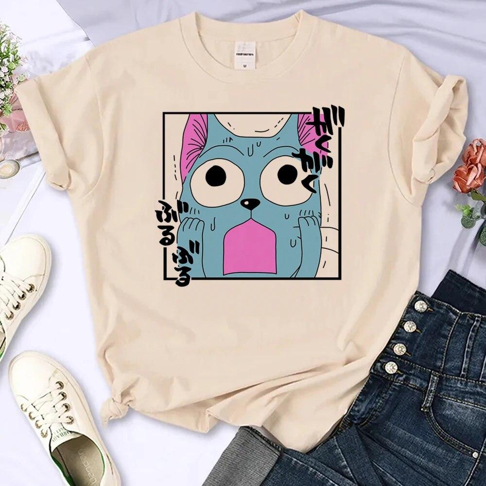 

Футболки размера плюс Fairy Tail, женские футболки, топы в стиле аниме, женская дизайнерская одежда в стиле Харадзюку