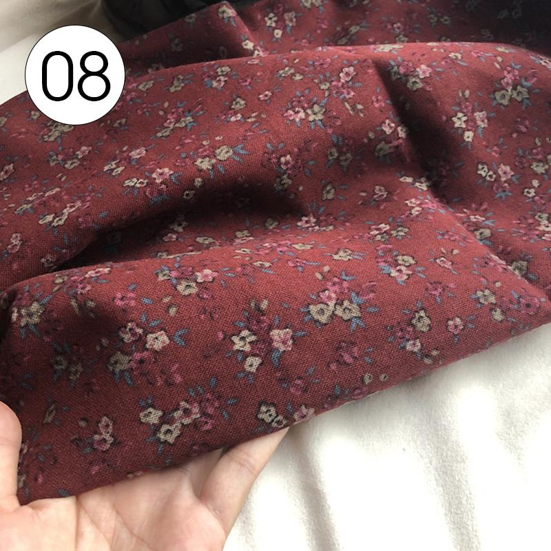 100x145cm Pastoral Style Small Floral Printed Fabric Retro Cotton Linen Fabric For Sewing Clothes Tablecloth DIY Patchwork