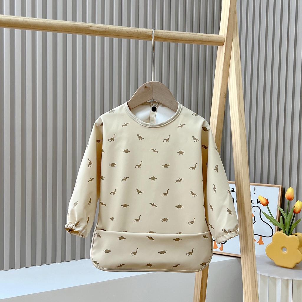 Reversible Waterproof Baby Smock & Bib - Denmark Painting Apron & Food Catcher Coverall