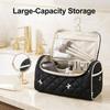 Trendy Toiletry Bag Quilted Makeup Bag Large Capacity Portable Cosmetic Bag Bowknot High-quality Travel Storage Pouch for Women