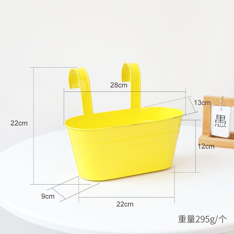 4 Pack Multipurpose Hanging Flower Pots Metal Iron Plant Pot Holders Large Fence Railing Balcony Garden Hanging Bucket Planters