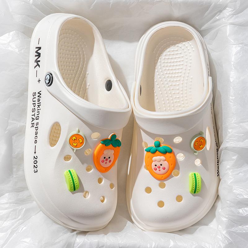 DIY cartoon gaten schoenen dames zomerkleding coole slippers studenten dikke zool antislip EVA sandalen