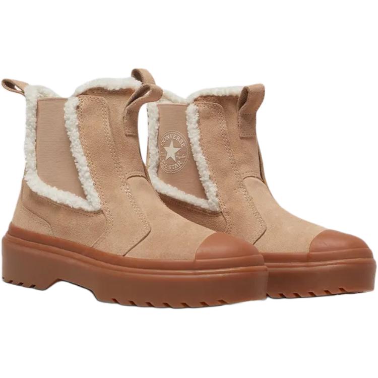 Converse Chuck Taylor All Star Lugged Chelsea Boot GS Warm Quarry Kids Sneakers Tan Egret Gum A09257C