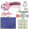 35PCS 45mm Rotary Cutter Kits with 5pcs Blades Patchwork Ruler Carving Knife Scissors Fabric Clips for Cutting Sewing Supplies