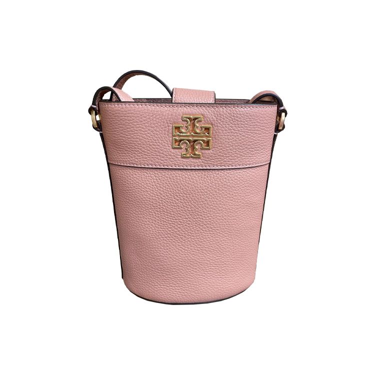 

Tory Burch TB Britten Adjustable Strap Leather Bucket Bag Women bags Pink 82301-689 Basic Set (Bag+Dust Bag)