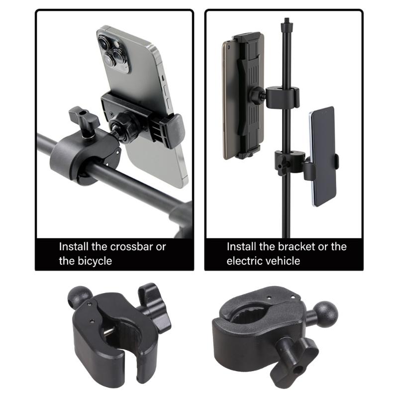 360 Degree Rotates 17.4mm Ball Head Adapters Plastic for Connecting Phone Clamps Tablet Holders On Bikes Motorcycles Desks