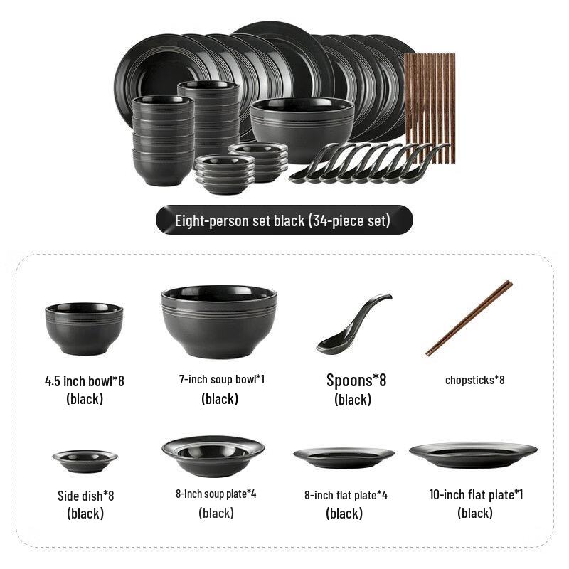 Wutuo Grey Ceramic Dinnerware Set