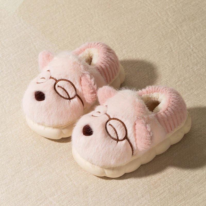 Dziecięce bawełniane kapcie Cartoon śliczne domowe ciepłe antypoślizgowe dziecięce kapcie futrzane modne domowe miękkie kapcie