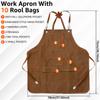 Wasserdichte strapazierfähige Unisex-Arbeitskittel aus Canvas mit Werkzeugtaschen, schwere Ausführung, langlebig, verstellbare Kreuzträger, für Hausarbeit und Werkstatt