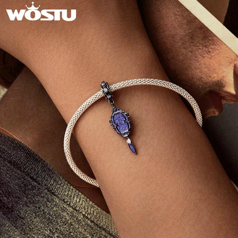WOSTU 2024 neue 925 Sterling Silber Magic Castle Charm Perlen passen Charm Armband Schmuck DIY 925 Bamoer Charm Perlen