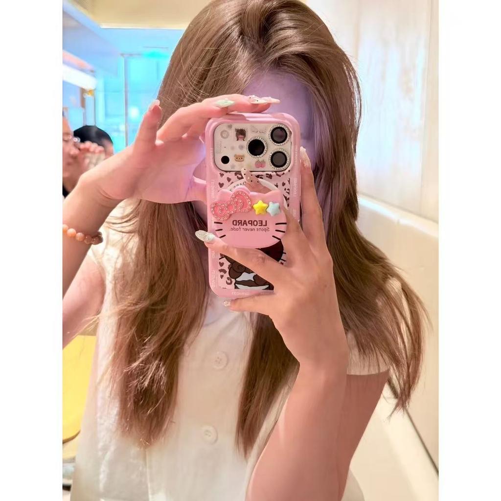 Ins Korean Film 2-in-1 Cute Kt Cat Magnetic Attraction Is Suitable for Apple 17/16pm Mobile Phone Case iPhone15.