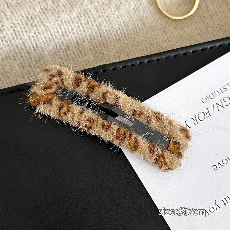 

Ретро заколка для волос с леопардовым принтом - Женская заколка-восьмерка для челки и боковая заколка-утиный клюв