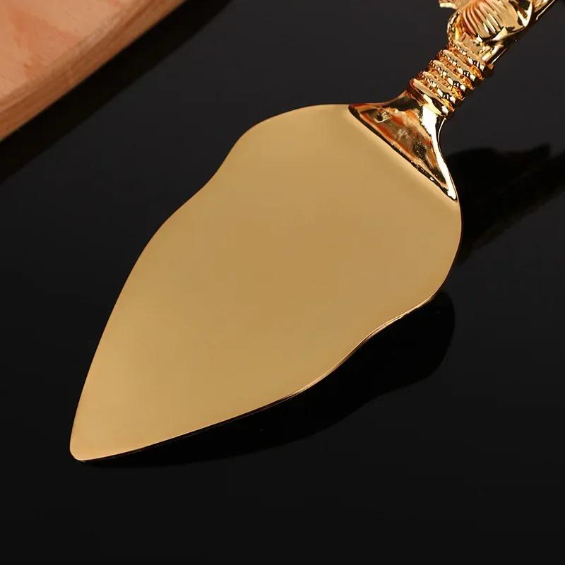 2pcs Zinc Alloy Spatula Set Wedding Celebration Birthday Cake Tableware Creative Design Leaf Handle Tableware