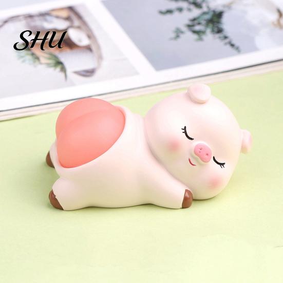 Squeezing Animals Toys Cartoon Figurine Cute Panda Rabbit Piggy Kitten Landscaping Doll Soft Butt Decompression Toy Resin Animal Figure Model Ornament