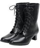 Hakama Hakama Graduation [KYOETSU] Boots, Lace-up Boots, Boots, Ceremonies, Women's (24.0cm, Black)
