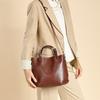 The First Layer Of Cowhide Is Simple And Large-Capacity Commuter Tote Bag, Versatile And Advanced Sense, Portable Single Shoulder Crossbody Bucket Bag