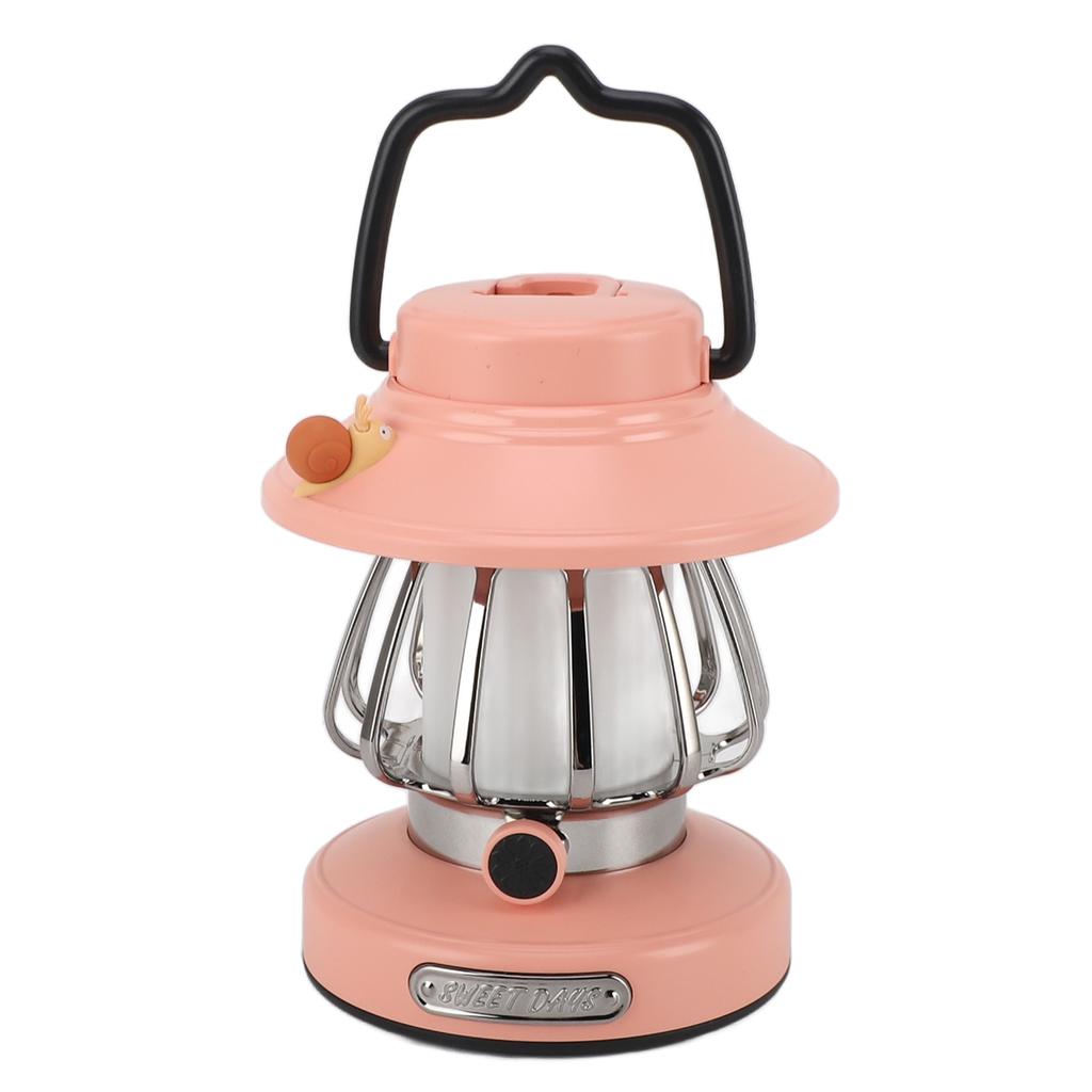 Retro Rechargeable Camping Lantern Infinite Dimming 3 Color Temperature Camping Lantern Portable Tent Light Emergency Light